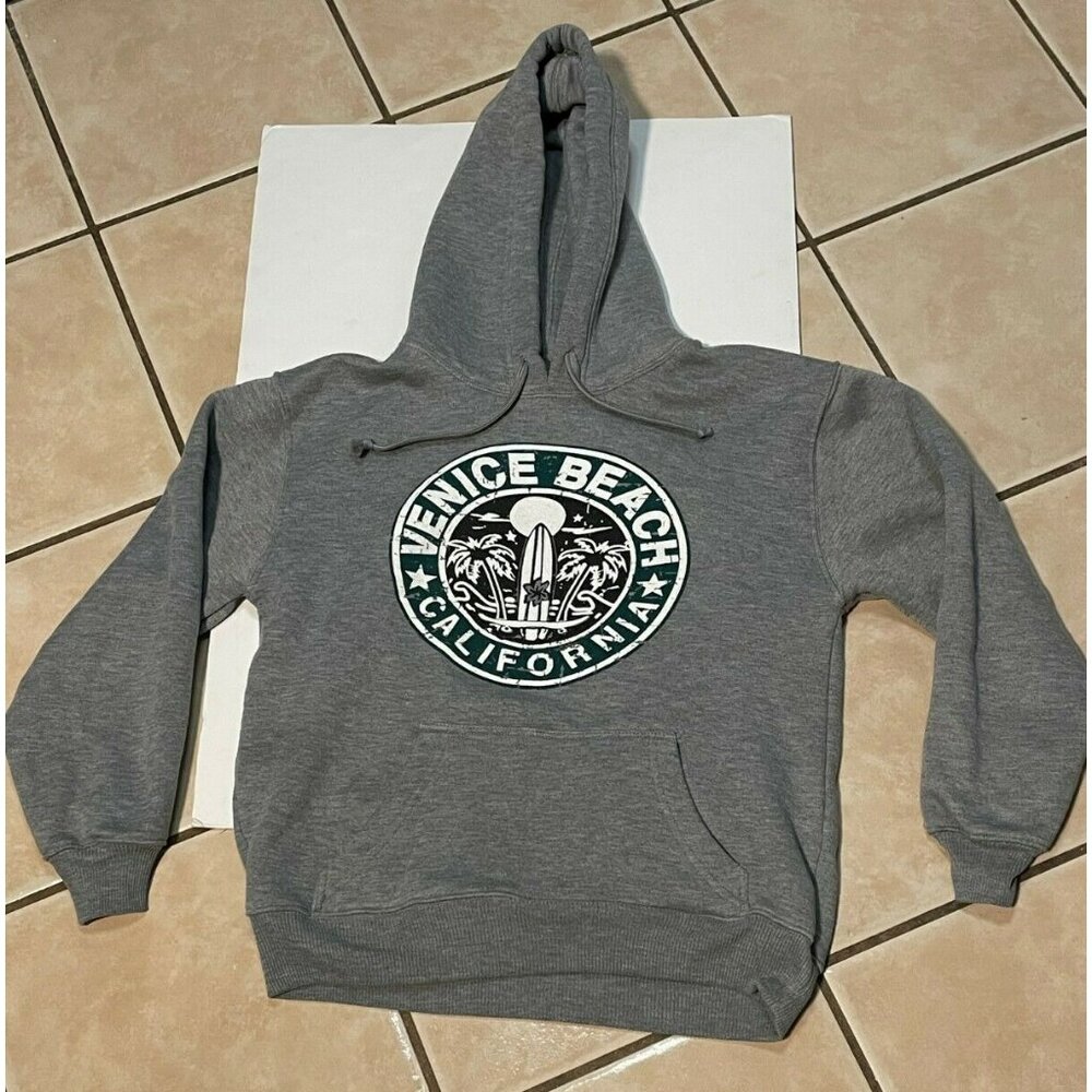 Venice Beach California hoodie sweater mens small Hill gray surf ocean